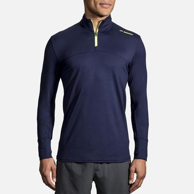 Brooks Dash Half Zip Running Jackets - Men's - Blue (01524-WQDU)